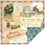 Лист скрапбумаги My Mind's Eye - Joyous - Postage Glittered, 30х30 см, двусторонняя
