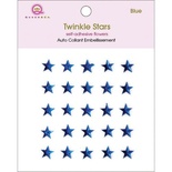 Кристаллы на клеевой основе Queen & Co - Twinkle Self-Adhesive Embellishments Stars/Blue