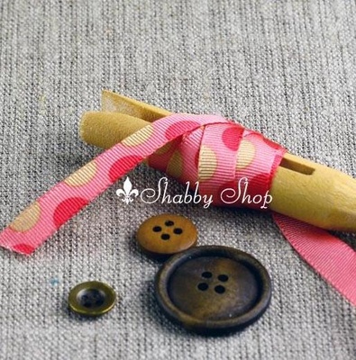 Лента American Crafts розовая в полугорошек, ширина 9,5мм, 90 см
