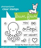 Штампы + ножи от Lawn Fawn - Octopi My Heart, 10 шт. + 4 шт.