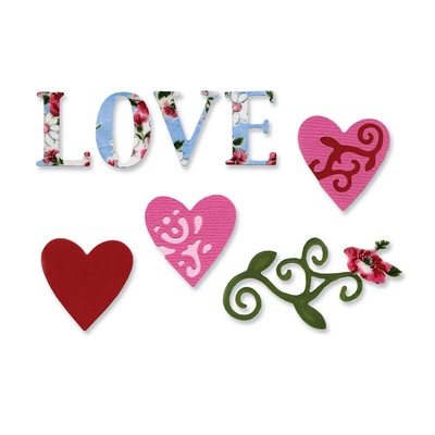 Лезвия от Sizzix - Sizzlits Die Set - Love Set №3, 8 шт.