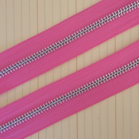 Тесьма с молнией Zipper Trim - Bubblegum Pink, цвет розовый, ширина 13 мм, длина 90 см