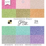 Набор кардстока DCWV Glitzy, 15х15 см, 24 листа, с глиттером