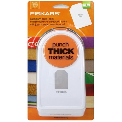 Фигурный дырокол для плотных материалов Fiskars Punch Thick Tag 2" - Тэг, размер  5.1 см