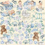 Лист с картинками для вырезания Shabby baby boy 20x20 см, ТМ Фабрика Декора