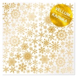 Аркуш кальки (веллум) з золотим візерунком Golden Snowflakes 30,5х30,5 см, ТМ Фабрика Декору
