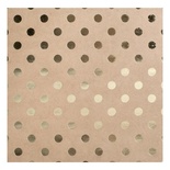 Крафт-картон с золотым тиснением - Горох - Bazzill Foiled Kraft Cardstock - Gold Dots, размер 30х30, 1 лист