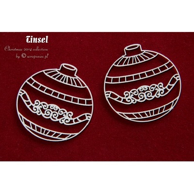 Чипборд Scrapiniec - Шарики Tinsel 01, 2 штуки