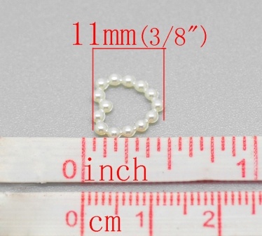 Сердце, имитация жемчуга, 11мм, цвет молочный, 10 шт.