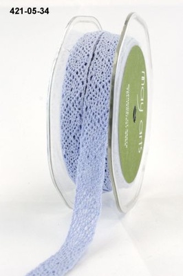 Вязаное кружево Blue, ширина 1,3 см, длина 90 см, цвет голубой