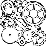 Маска The Crafter's Workshop - Mini Template Gears, 15х15 см