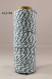 Хлопковый шнур от Baker's Twine - Turquoise, 2 мм, цвет бирюза/белый, 1 м