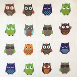 Ткань для рукоделия  от Hobby&You, 50x50см (лен с принтом) - Совы