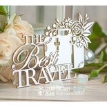 Чипборд ScrapBox - Надпись "The Best Travel" с чемоданом Hi-357