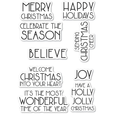 Штампы от Poppystamps - Art Deco Celebrate Christmas clear stamp set