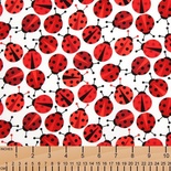 Ткань 100% хлопок - Божьи коровки, 45х55 см