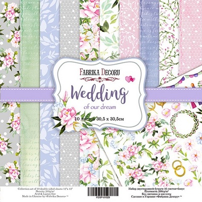 Набор скрапбумаги Wedding of our dream, 30,5x30,5см, Фабрика Декора