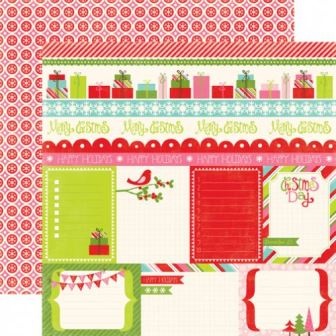 Лист двусторонней бумаги от Echo Park-Happy Holiday's Journaling