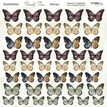 Лист двусторонней бумаги от Scrapmir -  Бабочки - Family Tree, 20х20см 