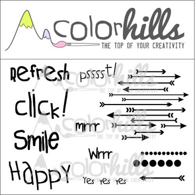 Набор бумаги, фишек и штампов от Color Hills - Коллекция Refresh, 14 элементов