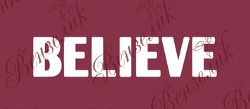 Чипборд от Вензелик - Надпись "Believe 03", размер: 12x55 мм