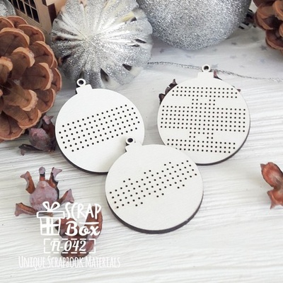 Деревянная фишка ScrapBox - Фишки для вышивки набор шаров Fl-042