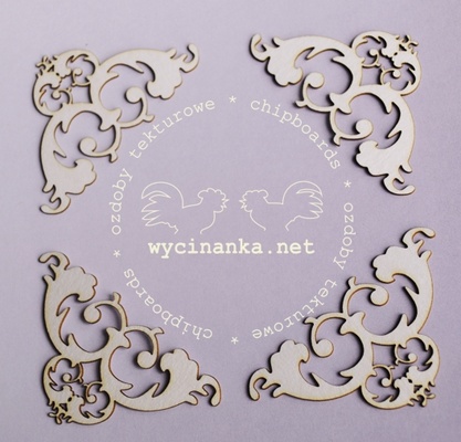 Чипборд от Wycinanka - Уголки ажурные, 5x5 см