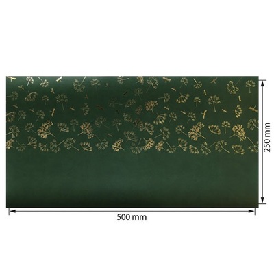 Отрез кожзама с тиснением  золотой фольгой Golden Dill Dark green, 50см х 25см, ТМ Фабрика Декора
