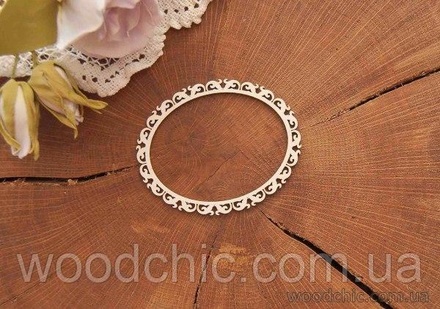 Чипборд Рамка "Винтаж" овал 2 от WOODchic, 8см на 6,5см