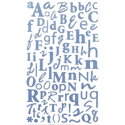 Наклейки - Alphabet Glitter Stickers - Dusky Blue,170 шт