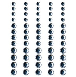 Половинки кристаллов на клеевой основе Queen & Co - Rhinestones Snowflake, 60 штук
