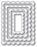 Нож для вырубки от Poppystamps - Double Stitch Scalloped Rectangle Frames