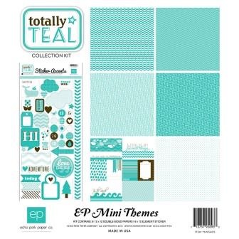 Мини-набор бумаги от Echo Park Totally Teal, Mini Theme, 6+1 листов, 30х30 см, SW3405