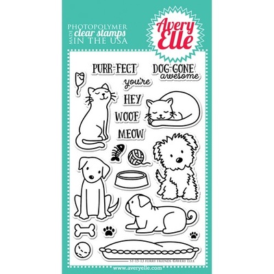 Акриловый штамп Avery Elle - Furry Friends Clear Stamps