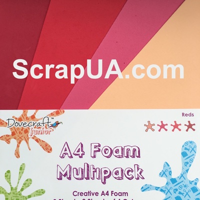 Вспененная резина декоративная от Dovecraft - Red Multiple Pack, A4, 4 листа