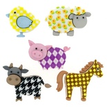 Набор декоративных пуговиц Dress It Up - Funky Farm