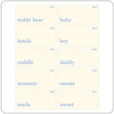 Мини флэш-карточки со словами "Mini Baby Boy One Word", 2,5х5см, 10 шт.