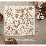 Чипборд ScrapBox - Часы с остролистом Hh-025