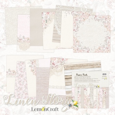 Набір паперу для скрапбукінгу Lemoncraft - Linen Story, 30.5х30.5 см