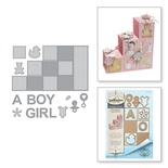 Ножи от Spellbinders – Shapeabilities Baby Step Block Card Etched Dies Thoughtful Expressions by Marisa Job