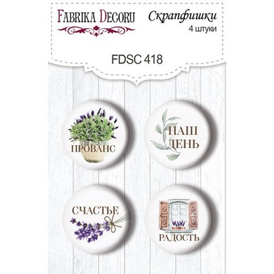 Набор скрапфишек 4шт Journey to Provence RU 418, ТМ Фабрика Декора