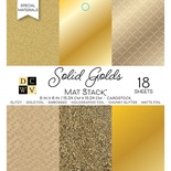 Набор кардстока DCWV Solid Golds, 15х15 см, 18 листов, золото, разные текстуры