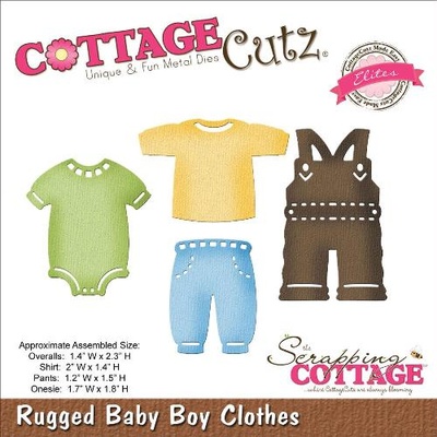 Лезвие CottageCutz - Elites Die - Rugged Baby Boy Clothes