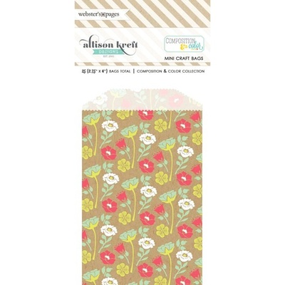 Конвертик Webster's Pages - Bulk Bags Floral: Kraft, размер 10х7 см, 1 шт.
