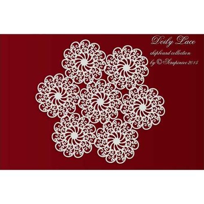 Чипборд Scrapiniec - Doily Lace - Кружево из 7 розеток