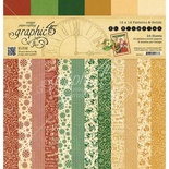 Набор скрапбумаги Graphic 45 - St Nicholas - Patterns and Solids Pad, 30х30 см, двусторонняя, 12 листов