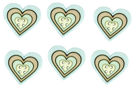 Набор декоративных пуговиц Dress It Up - Large Geo Heart Boy