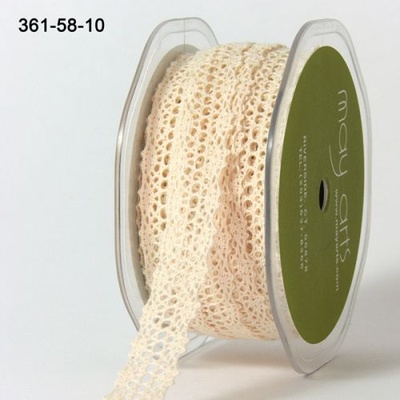 Вязаное кружево NATURAL, ширина 1,6см, длина 90 см, цвет бежевый