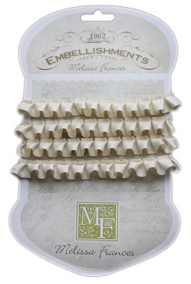 Ленточка от Melissa Frances - Pleated Satin Ribbon - Cream, цвет бежевый, длина 90 см, 1 шт.