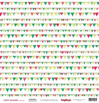 Лист бумаги от ScrapBerry's - К празднику -Зимние каникулы, 30x30см